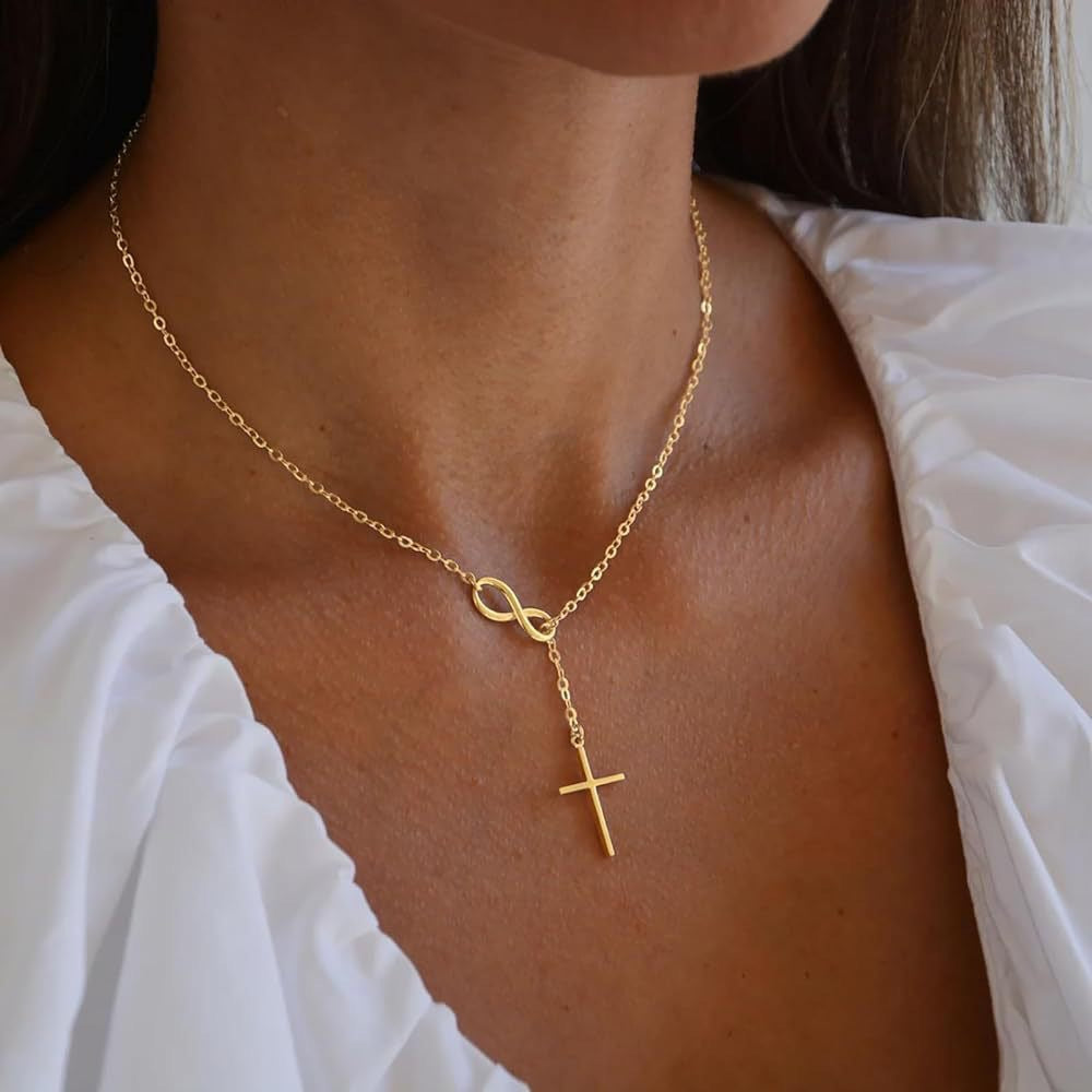 Infinity Sterling Silver Cross Necklace